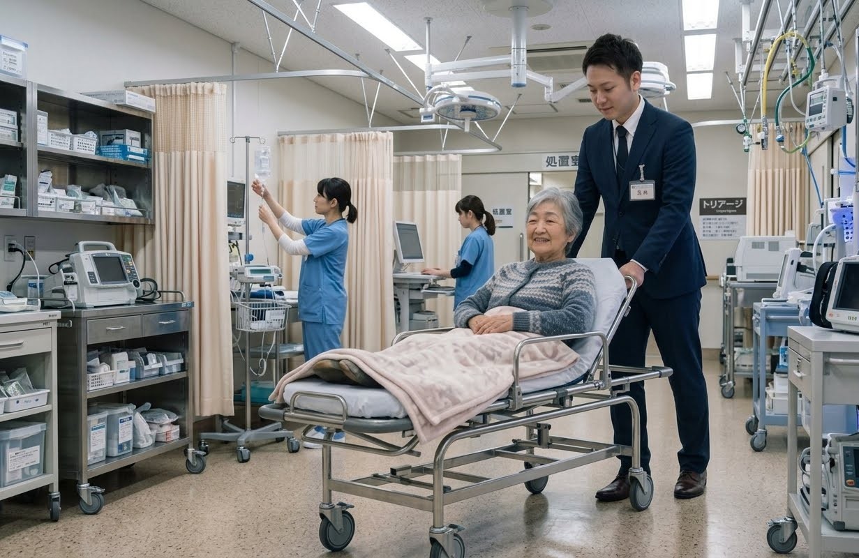 看護師同乗による医療搬送の様子